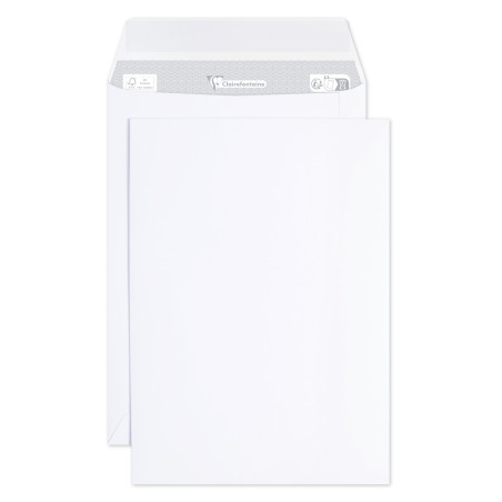 Clairefontaine 804250C - Paquet de 50 Pochettes Blanches C5-162x229 mm - Auto-Adhésives - 90g/m²