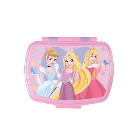 p:os Disney Princess 34212049 Boîte à déjeuner pour enfant avec un compartiment en plastique avec fermeture à clip pour maternel
