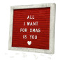 Tableau lettres feutre rouge rustique 25x25 cm cadre bois, 336 lettres chiffres symboles prédécoupés, support inclus, crochet re Tableau lettres feutre rouge rustique 25x25 cm cadre bois, 336 lettres chiffres symboles prédécoupés, support inclus, crochet re