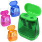 4 Pièces Taille-crayon,Taille Crayon Double Trouc avec Reservoir en Plastique,pour Crayon épais et Fin,4 Couleurs 4 Pièces Taille-crayon,Taille Crayon Double Trouc avec Reservoir en Plastique,pour Crayon épais et Fin,4 Couleurs