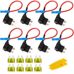 8 Pcs 12V pour voiture, adaptateurs Bolatus de taille moyenne pour fusibles automobiles, distributeur de fusibles Add-A, porte-f