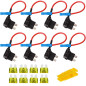 8 Pcs 12V pour voiture, adaptateurs Bolatus de taille moyenne pour fusibles automobiles, distributeur de fusibles Add-A, porte-f 8 Pcs 12V pour voiture, adaptateurs Bolatus de taille moyenne pour fusibles automobiles, distributeur de fusibles Add-A, porte-f