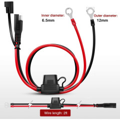 GTIWUNG 2Pcs Connecteur SAE au fil de harnais terminal à joint torique, câble d'extension à déconnexion rapide à cosse 2 broches