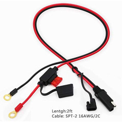 GTIWUNG 2Pcs Connecteur SAE au fil de harnais terminal à joint torique, câble d'extension à déconnexion rapide à cosse 2 broches