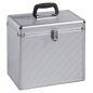 Hama Mallette (LP 50, aspect alu, en aluminium, pour stocker 50 disques, verrouillable, Boîte de rangement pour vinyle, boîtier Hama Mallette (LP 50, aspect alu, en aluminium, pour stocker 50 disques, verrouillable, Boîte de rangement pour vinyle, boîtier