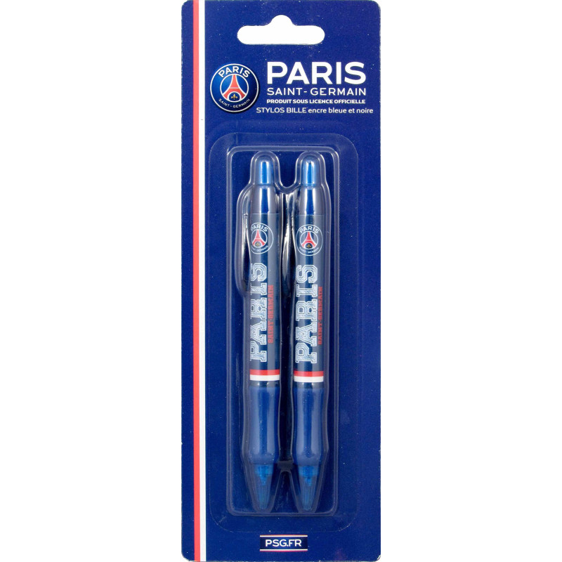 PSG Stylo bille rétractable X 2 - Collection officielle Paris Saint Germain PSG Stylo bille rétractable X 2 - Collection officielle Paris Saint Germain