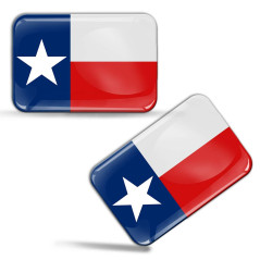 Biomar Labs® 2 x 3D Flexibles Autocollant Stickers National Drapeaux Texas État du Texas USA F 57