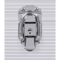 Hama Mallette (LP 50, aspect alu, en aluminium, pour stocker 50 disques, verrouillable, Boîte de rangement pour vinyle, boîtier 