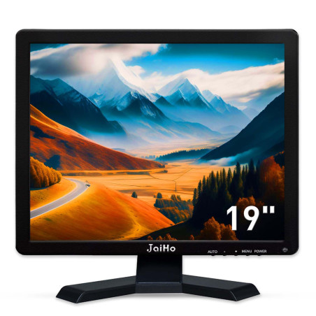 JaiHo Écran PC 19 Pouces 4:3 Moniteur 1280x1024 Couleur LCD Ecran, HD PC Moniteur avec HDMI/VGA/AV/BNC/USB pour PC Raspberry Pi 