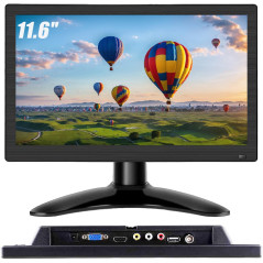 Portable 11,6' Moniteur IPS HD 1920 x 1080P Plug and Play LED moniteur avec VGA/BNC/HDMI/AV/USB/DC entrée pour PC, Raspberry Pi,
