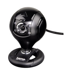 Hama Spy Protect Webcam PC - Qualité Vidéo HD 720p, Microphone Intégré, Eclairage LED, Cache Lentille - Convient pour Les Appels