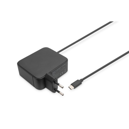 DIGITUS 100W GaN Chargeur USB-C pour Ordinateur Portable - Technologie nitrure de Gallium - Power Delivery 3.0 - Longueur de câb