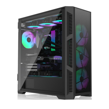 Raijintek PONOS Ultra Mesh Midi-Tower, Tempered Glass - Schwarz