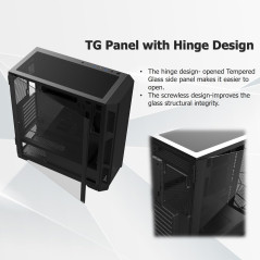 Raijintek PONOS Ultra Mesh Midi-Tower, Tempered Glass - Schwarz