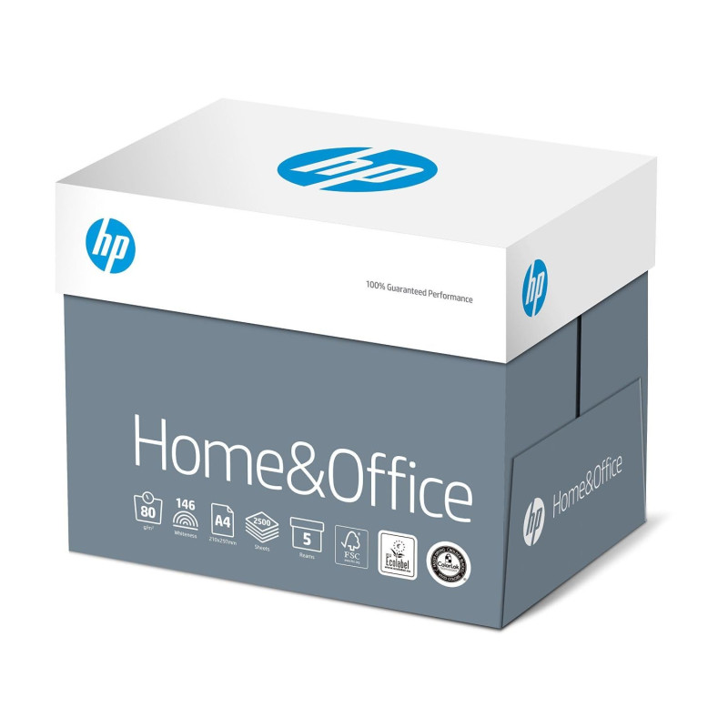 HP Home and Office - Papier Multifonction Blanc 80 g/m² A4 - Carton de 5 x 500 Feuilles HP Home and Office - Papier Multifonction Blanc 80 g/m² A4 - Carton de 5 x 500 Feuilles