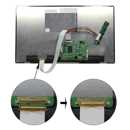 VSDISPLAY Câble de signal eDP 30 broches pour écran LCD eDP 11,6", 14", 15,6", 17", 1366 x 768, 1920 x 1080 30 broches 25 cm