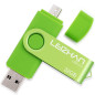 leizhan Clé USB 32Go USB 2.0 OTG 2 en 1 Flash Drive Mémoire Stick pour PC Ordinateur Portable Android Smartphone Tablette-Vert leizhan Clé USB 32Go USB 2.0 OTG 2 en 1 Flash Drive Mémoire Stick pour PC Ordinateur Portable Android Smartphone Tablette-Vert