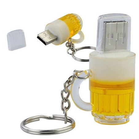 Ulticool - Bière 16 GB USB - Clé Flash Drive 16 Go - Mémoire Stick Originale Stockage de Données - Verre Chope à Biere - Jaune B
