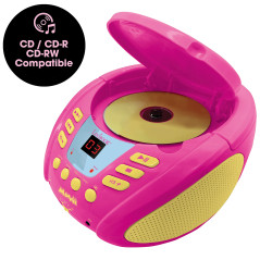 Lexibook, Disney Minnie, Lecteur CD Bluetooth pour Enfants - Portable, Effets Lumineux, Prise Micro, Entrée aux-in, Pile ou Sect