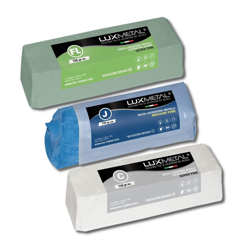 Lux Metal 3 Pate a polir abrasive 700g (FL-C-J) Ultrafin Fin Moyen Kit de Polissage Metal Acier Inox Alu pour Aluminium laiton c Lux Metal 3 Pate a polir abrasive 700g (FL-C-J) Ultrafin Fin Moyen Kit de Polissage Metal Acier Inox Alu pour Aluminium laiton c
