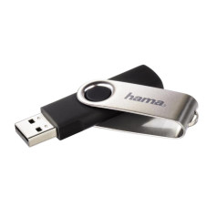 Hama Clé USB 2.0 "Rotate, 16 GB (10 MB/s, Flashpen Rotate) Noir/Argenté