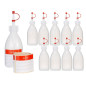 Lot de 10 bouteilles en plastique de 100 ml en polyéthylène basse densité, naturel, G18, bouchon compte-gouttes, bande de mainti Lot de 10 bouteilles en plastique de 100 ml en polyéthylène basse densité, naturel, G18, bouchon compte-gouttes, bande de mainti