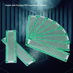 Lot de 10 Cartes de Circuit Imprimé Universelles 2cm x 8cm PCB Double Faces pour Prototypage et Soudure de Composants Électroniq