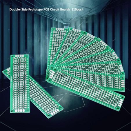 Lot de 10 Cartes de Circuit Imprimé Universelles 2cm x 8cm PCB Double Faces pour Prototypage et Soudure de Composants Électroniq
