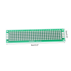 Lot de 10 Cartes de Circuit Imprimé Universelles 2cm x 8cm PCB Double Faces pour Prototypage et Soudure de Composants Électroniq