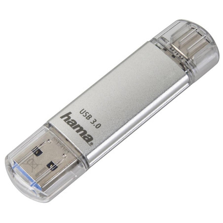 Hama C-Laeta Clé USB 3.1 Gen 1 - Flash Drive 16 Go, Vitesse jusqu'à 40 Mo/s, Clef avec connecteurs USB A & USB C, pour PC/Mac/Ta
