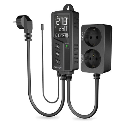Elitech Contrôleur de Température Sans Fil Thermostat Numérique Interrupteur Automatique Refroidissement et Chauffage, Régulateu
