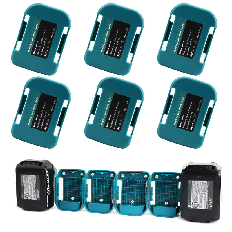 6 Packs de Supports de Porte-Batterie QUPERR, Support de Porte-Batterie Compatible avec la Batterie de l'outil au Lithium-ION Ma 6 Packs de Supports de Porte-Batterie QUPERR, Support de Porte-Batterie Compatible avec la Batterie de l'outil au Lithium-ION Ma
