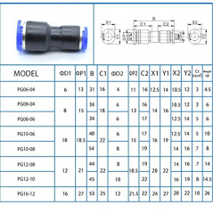 5pcs Tuyau de raccords rapides pneumatiques Jonction en T Connecteur Push-in Tuyau d'arrosage Raccord de Tuyau connecteur de Rob