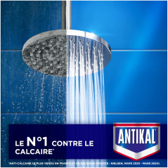 Antikal Gel pour Salle de Bain (750ml x15), Technologie Anti-Gouttes, Élimine Jusqu’à 99.99% Du Calcaire, Parfum Classique