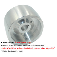 (Drive 130-19) Roue d'entraînement pour ponceuse à courroie usinée CNC pour meuleuse à couteaux 130 mm de diamètre - 55 mm de la