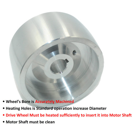 (Drive 130-19) Roue d'entraînement pour ponceuse à courroie usinée CNC pour meuleuse à couteaux 130 mm de diamètre - 55 mm de la