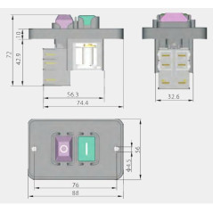 Interrupteur à encastrer/appareil interrupteur magnétique 3 pôles KEDU KJD12-14 230V