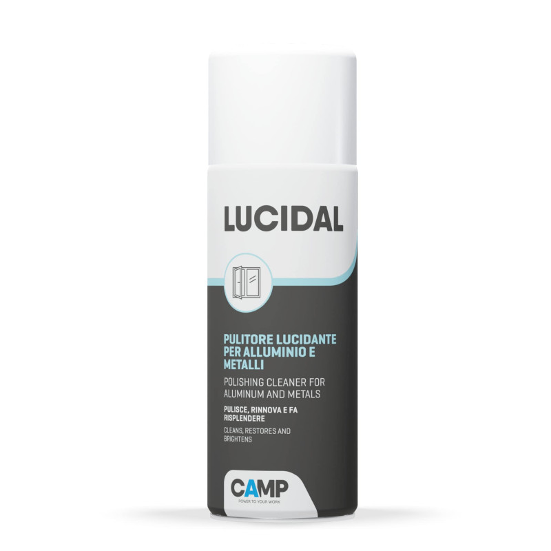 Camp lucidal, Nettoyant de Polissage et Revitalisation pour Fenêtres, luminaires et Volets en Aluminium, Pvc et Métal, 400ml