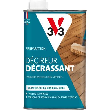 V33 Décrassant pour parquets avant vitrification, Incolore 0,5L