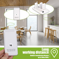 Retekess TD157 Blanc Élégant Bipper Restaurant, 500M Restaurant Pager, 300 mAh 20H, 998 Canaux, Simplicité d'utilisation, Bipeur