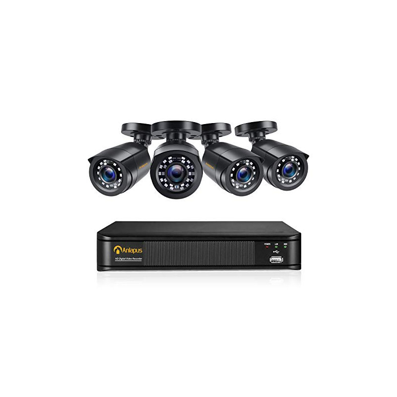 Anlapus FHD 1080P H.265+ Kit Vidéo Surveillance - 8CH 1080P HD DVR Enregistreur avec 2MP Caméras de Surveillance Extérieure, APP Anlapus FHD 1080P H.265+ Kit Vidéo Surveillance - 8CH 1080P HD DVR Enregistreur avec 2MP Caméras de Surveillance Extérieure, APP