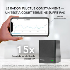 Ecosense EQ100 EcoQube, Détecteur de Radon Numérique, Capture Rapide des Variations, Surveillance Continue avec Graphiques de Te