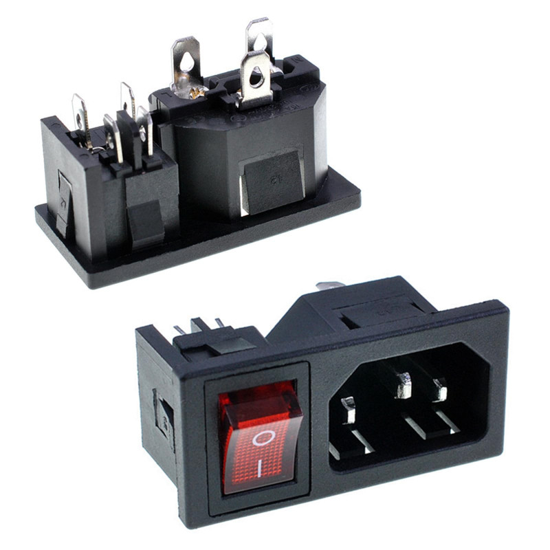 Oiyagai Lot de 5 Modules d'alimentation IEC320 C14 avec Interrupteur Rouge – Prise Mâle 250V 10A pour Montage Panneau, Réparatio Oiyagai Lot de 5 Modules d'alimentation IEC320 C14 avec Interrupteur Rouge – Prise Mâle 250V 10A pour Montage Panneau, Réparatio