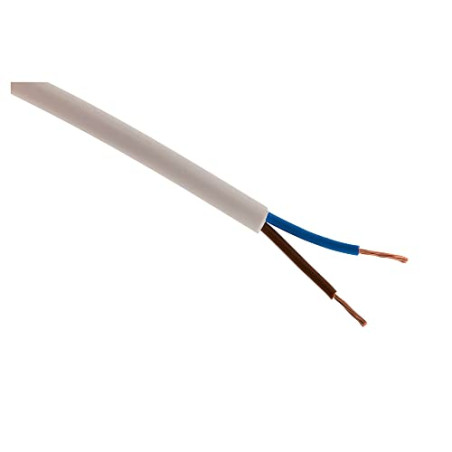 Zenitech - Câble d'Alimentation Électrique H05VV-F 2 x 1,5mm² - Câble Souple pour Usage Domestique, en Intérieur - Idéal Raccord