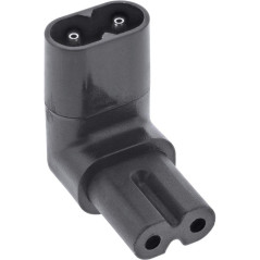 Inline® Adaptateur Secteur IEC 60320 C8/C7, coudé vers Le Haut/Bas 2 pôles.