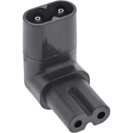 Inline® Adaptateur Secteur IEC 60320 C8/C7, coudé vers Le Haut/Bas 2 pôles.
