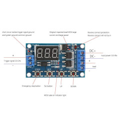 Module de Minuterie de Cycle de Relais 12V-24V, Commutateur de Retard Multifonctions à Retardement avec Double Carte de Commande