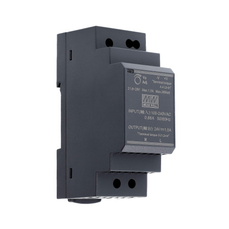 Mean Well HDR-30-24 Bloc d'alimentation rail DIN 24 VDC 1,5 A 36 W