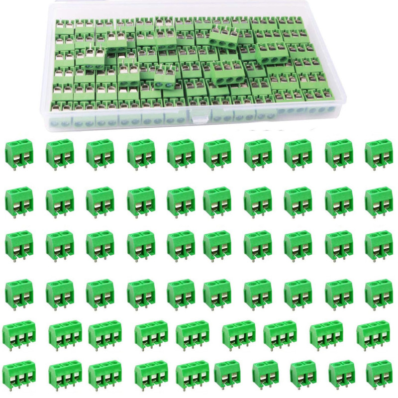 RUNCCI-YUN 80 Pièces 300V 10A Bornier à Vis Connecteur à Vis de PCB (Vert)2 Broches (Pin) et 3 Broches (Pin) RUNCCI-YUN 80 Pièces 300V 10A Bornier à Vis Connecteur à Vis de PCB (Vert)2 Broches (Pin) et 3 Broches (Pin)