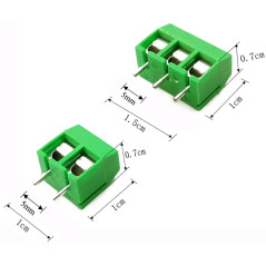 RUNCCI-YUN 80 Pièces 300V 10A Bornier à Vis Connecteur à Vis de PCB (Vert)2 Broches (Pin) et 3 Broches (Pin)